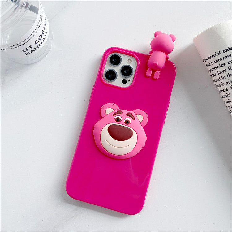 3D Strawberry Bear Soft Case for iPhone
