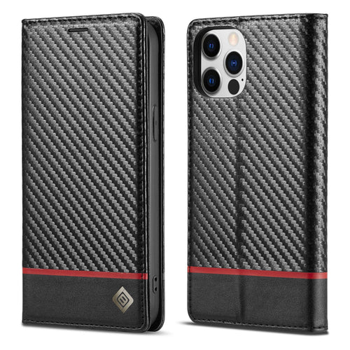 Carbon Fiber Magnetic Leather Case for iPhone