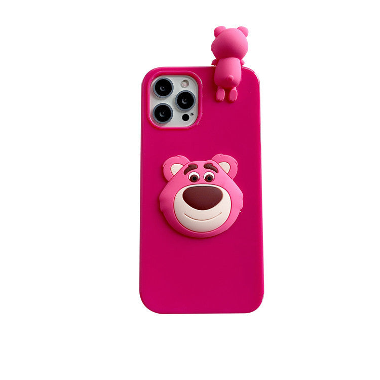 3D Strawberry Bear Soft Case for iPhone