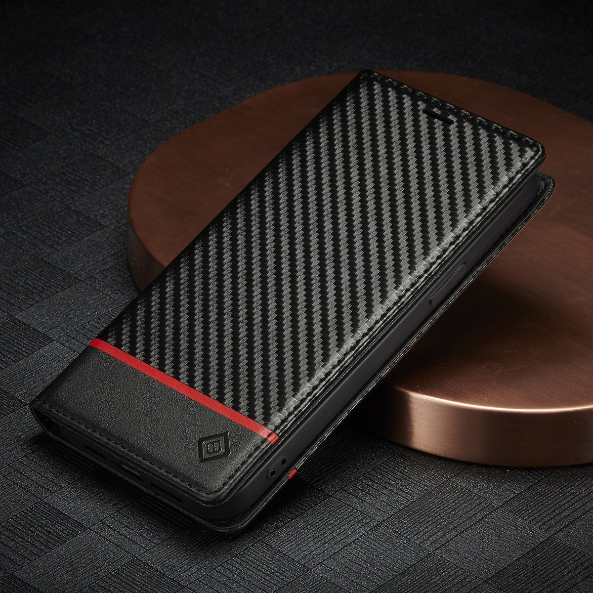 Carbon Fiber Magnetic Leather Case for iPhone