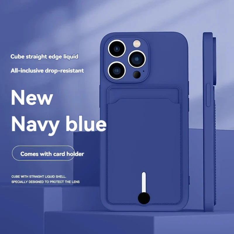 Silicone Card Slot Card Case for iPhone