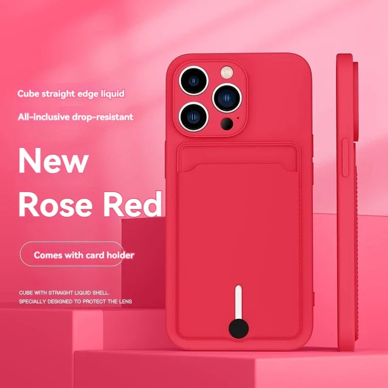 Silicone Card Slot Card Case for iPhone