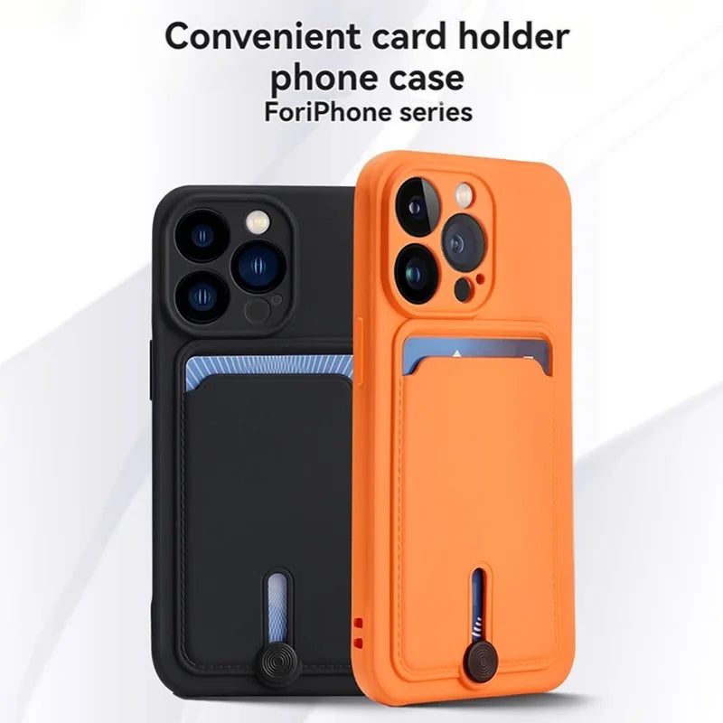 Silicone Card Slot Card Case for iPhone