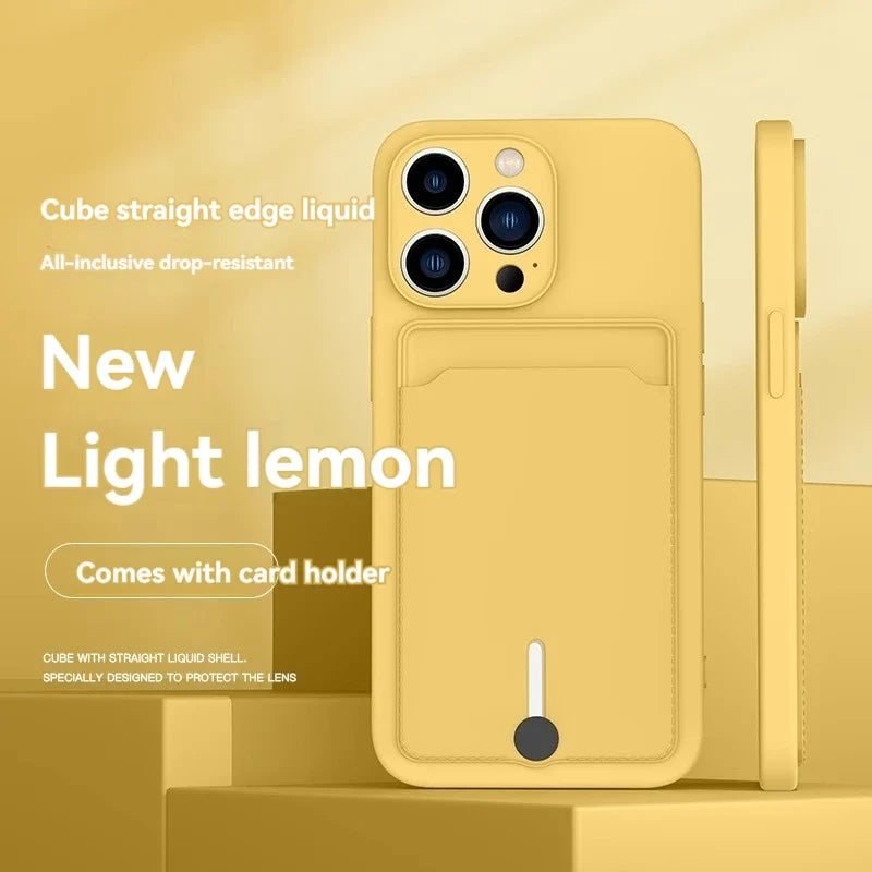 Silicone Card Slot Card Case for iPhone