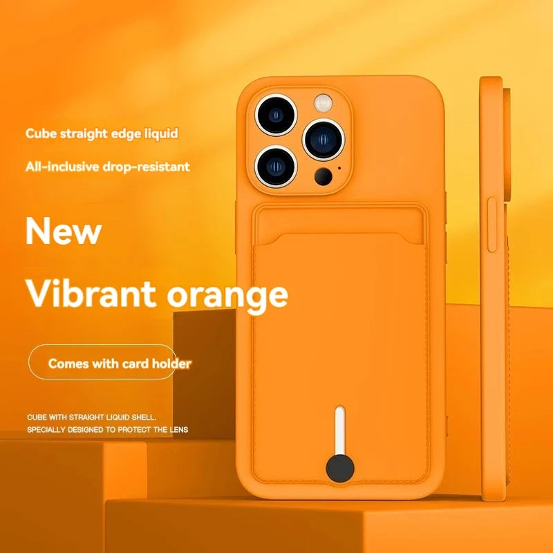 Silicone Card Slot Card Case for iPhone