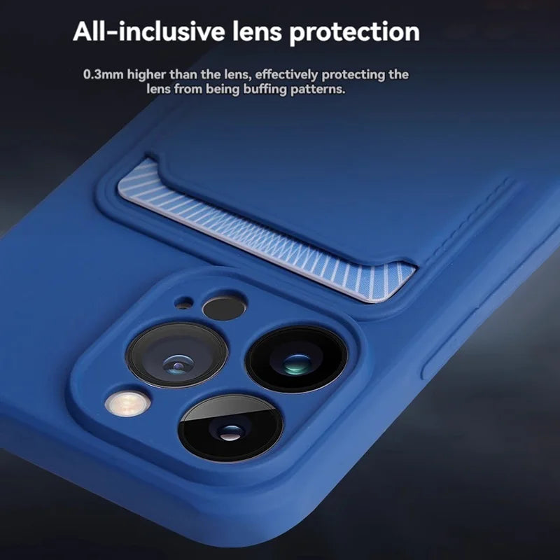 Silicone Card Slot Card Case for iPhone