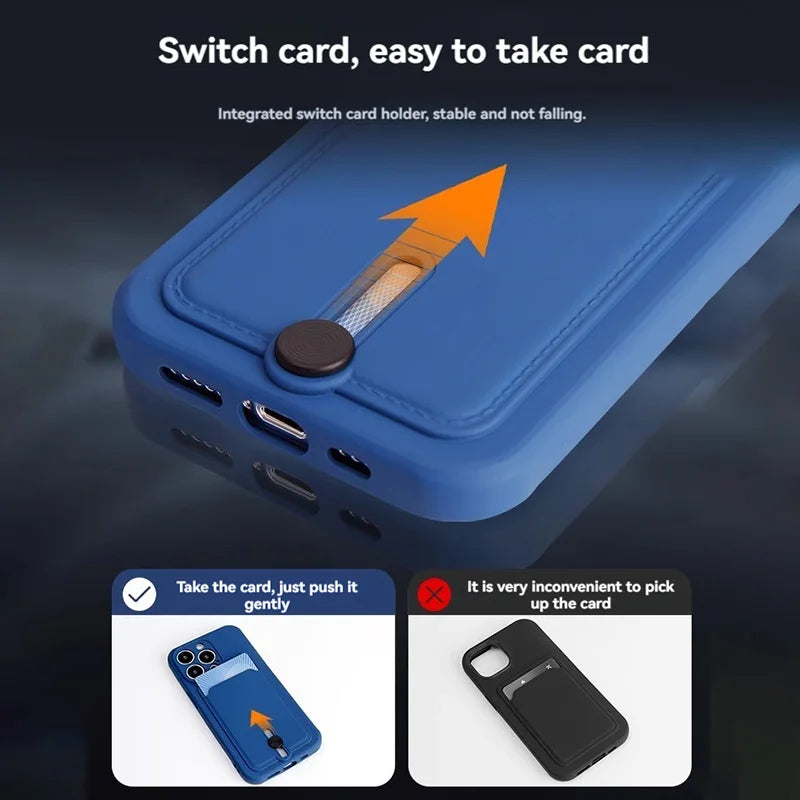 Silicone Card Slot Card Case for iPhone