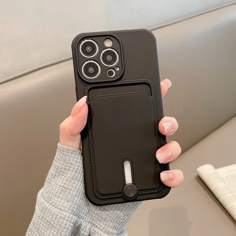 Silicone Card Slot Card Case for iPhone