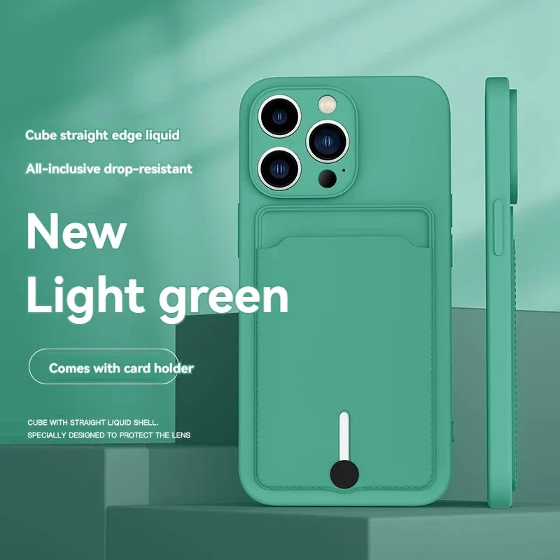 Silicone Card Slot Card Case for iPhone