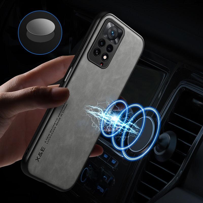 Magnetic Genuine Leather Case for Xiaomi