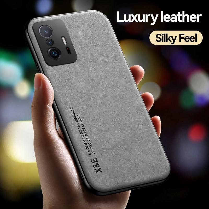 Magnetic Genuine Leather Case for Xiaomi