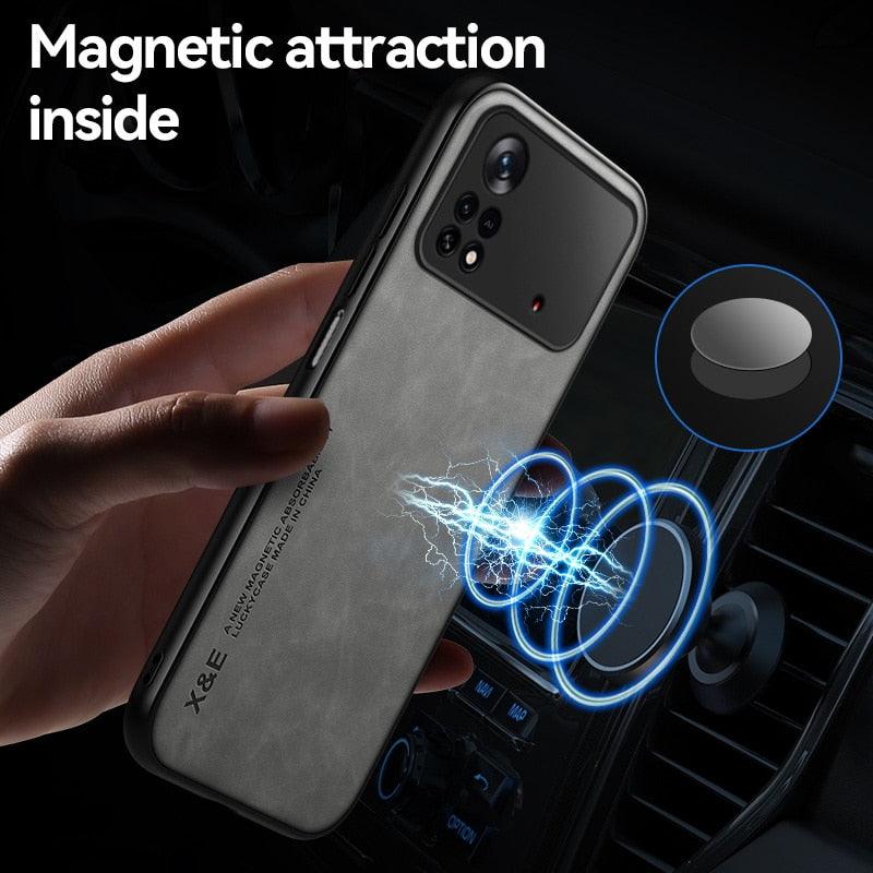 Magnetic Genuine Leather Case for Xiaomi