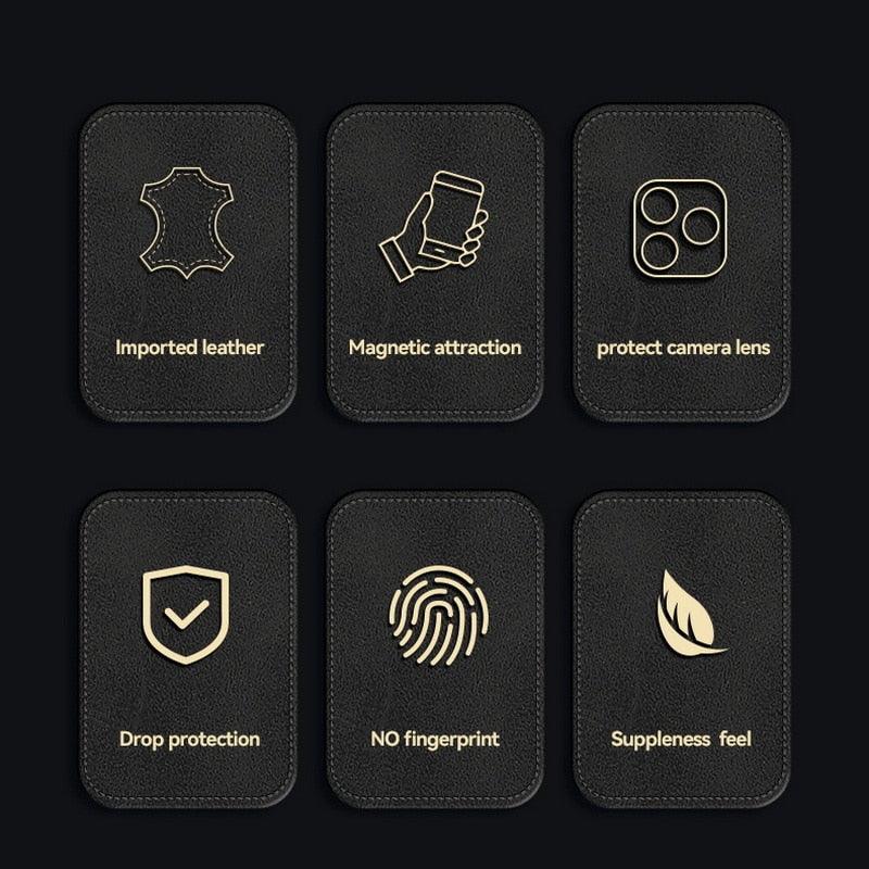 Magnetic Genuine Leather Case for Xiaomi