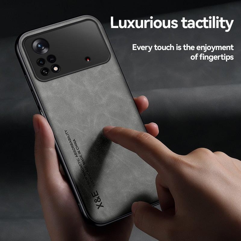 Magnetic Genuine Leather Case for Xiaomi